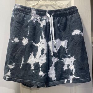 Blue tie dye style shorts